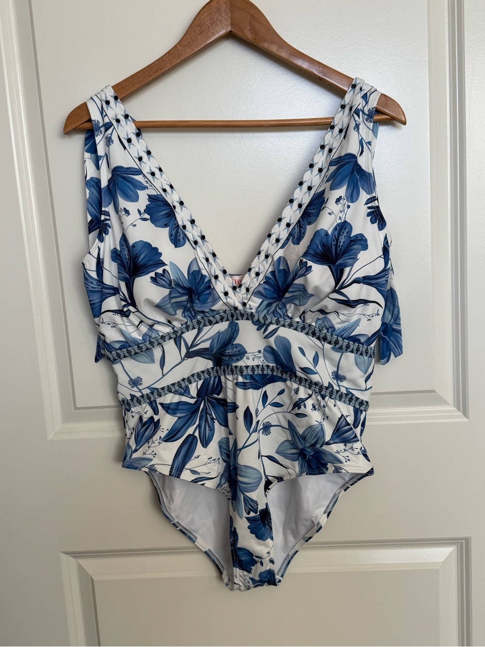 The Chic Hero Blue Floral One-Piece Swimsuit